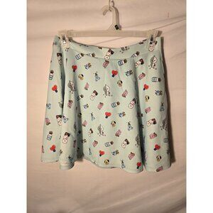 BT21 BTS Skater Skirt Light Blue  Korean Pop Elastic Waist  Pockets Size Large L